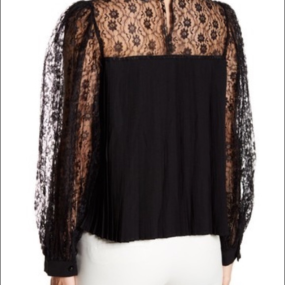 gracia pleated lace panel blouse - Picture 2 of 4